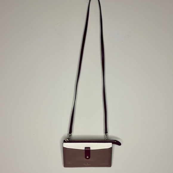 Kate Spade Jackson Multicolor Crossbody Bag Wallet on Chain Taupe Cream Handbag - Picture 2 of 13